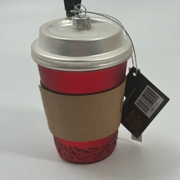 Ceramic Coffee Cup Christmas Ornament - Picture 4 of 6